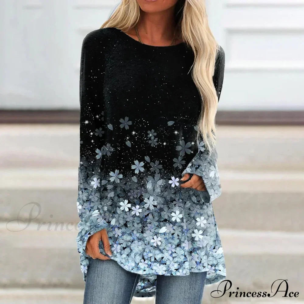 Floral Sparkly Glittery Painting T shirt