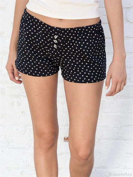 Floral Striped Button Party Short