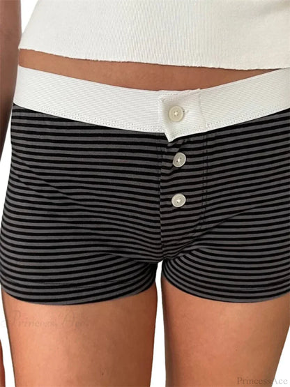 Floral Striped Pajama Sleep Short