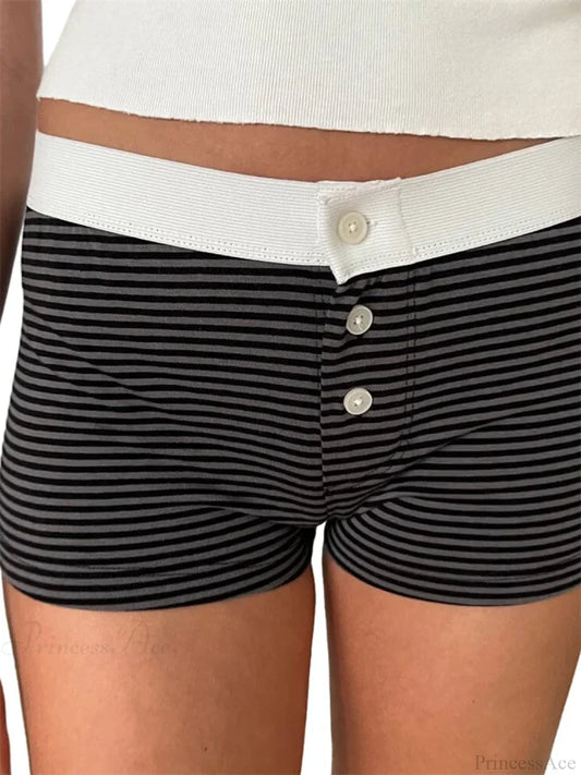 Floral Striped Pajama Sleep Short