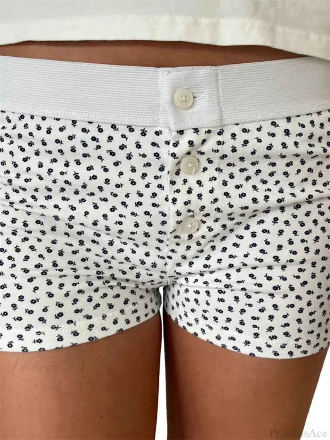 Floral Striped Pajama Sleep Short