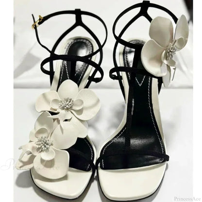 Flower Designer Slingback Summer Elegant Party Wedding Floral Stiletto High Heel