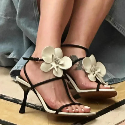 Flower Designer Slingback Summer Elegant Party Wedding Floral Stiletto High Heel