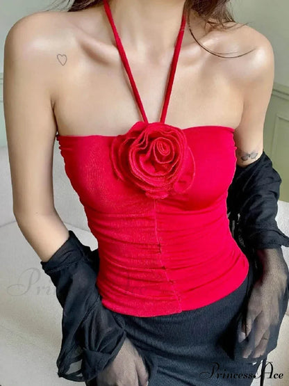 Flower Patchwork halter Tubes Off Shoulder Backless Tank Sexy Women Off Shoulder Ruched Black Mini Vests Tank top
