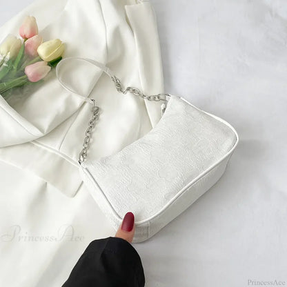 Flower Pattern Handle Underarm Shoulder Bag