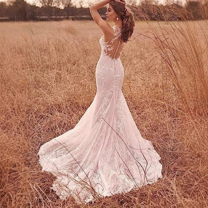 French Lace Mermaid Bridal Wedding Dress