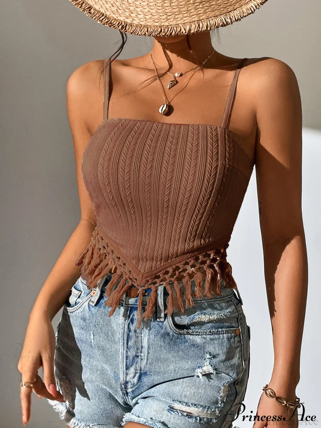 Fringe Trim Cami Top