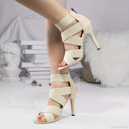 Gladiator Open ToesBuckle Strap Party Wedding High Heels Designer High Heel
