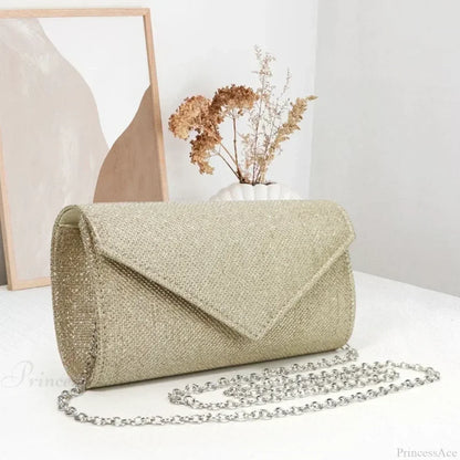 Glitter Envelope Chain Evening Clutch Bag