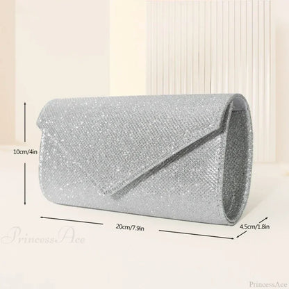 Glitter Envelope Chain Evening Clutch Bag