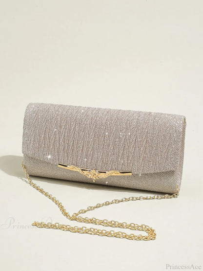 Glitter Envelope Evening Bag Detachable Chain Clutch Bag