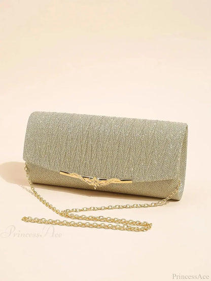 Glitter Envelope Evening Bag Detachable Chain Clutch Bag