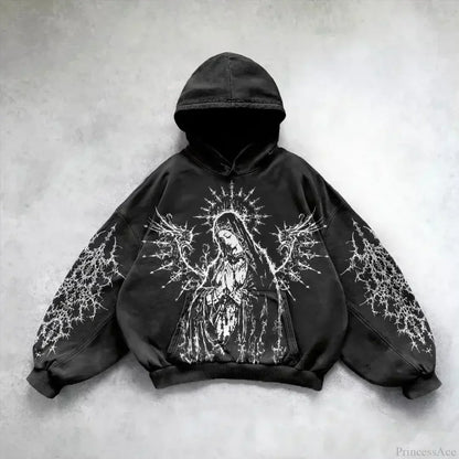 Goddess Pattern Print Hoodie