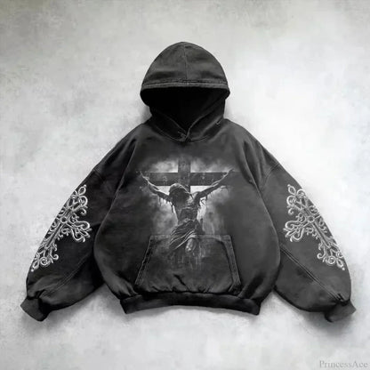 Goddess Pattern Print Hoodie