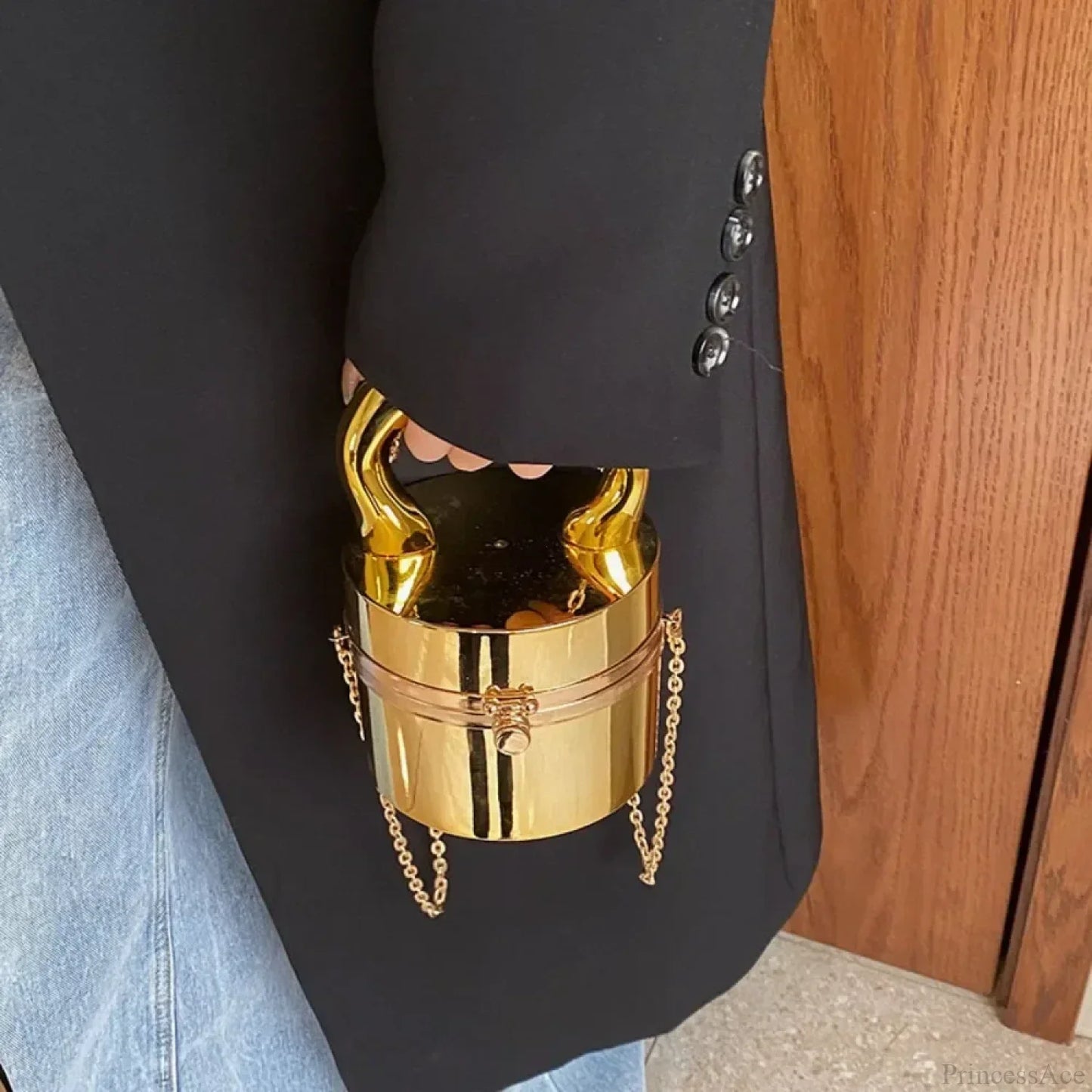 Gold Box Shiny Clutch Evening Party Handbag