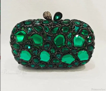 Gold/Silver Crystal Evening Clutch Wristlet