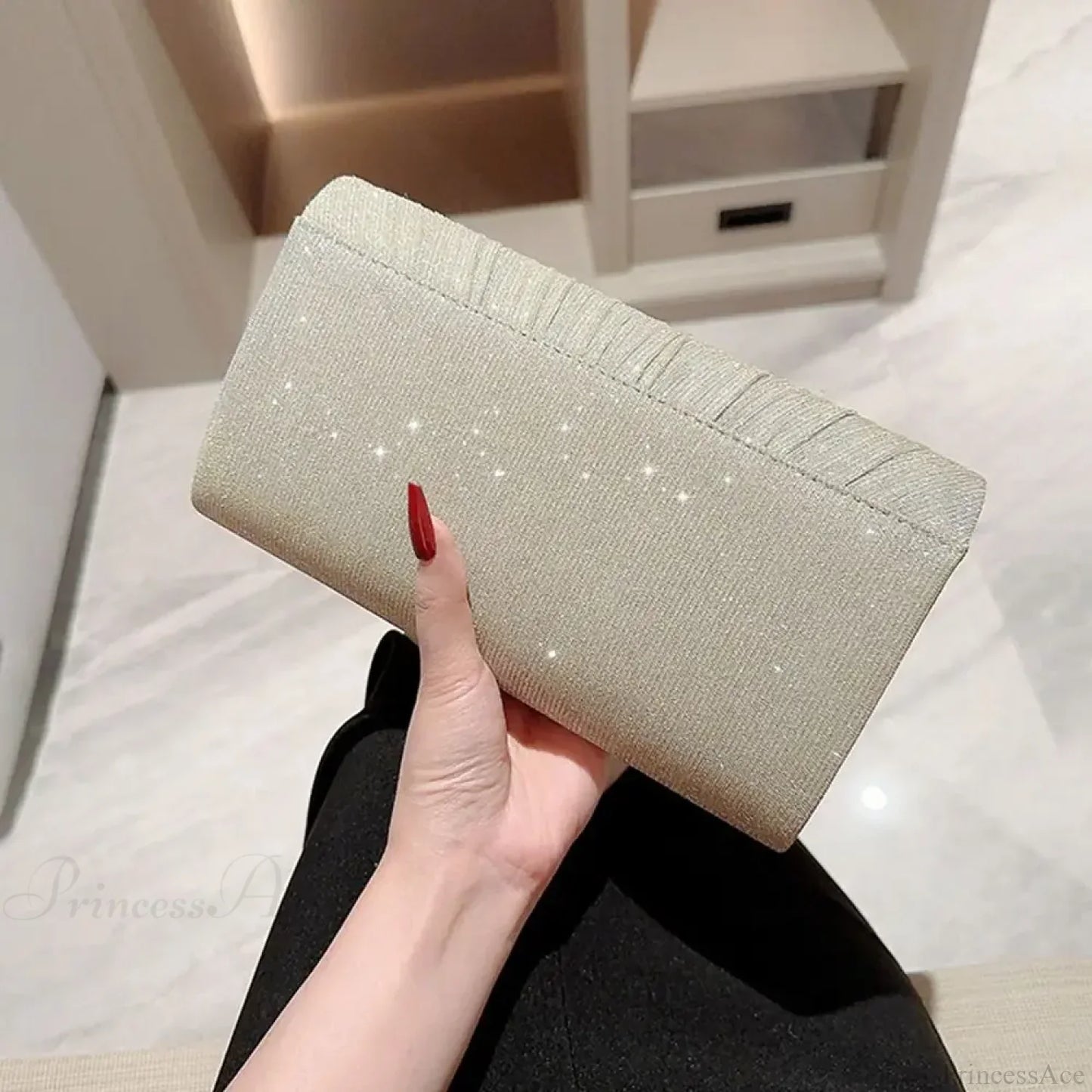 Gold Silver Elegant Banquet Clutch Shoulder Bag Purse