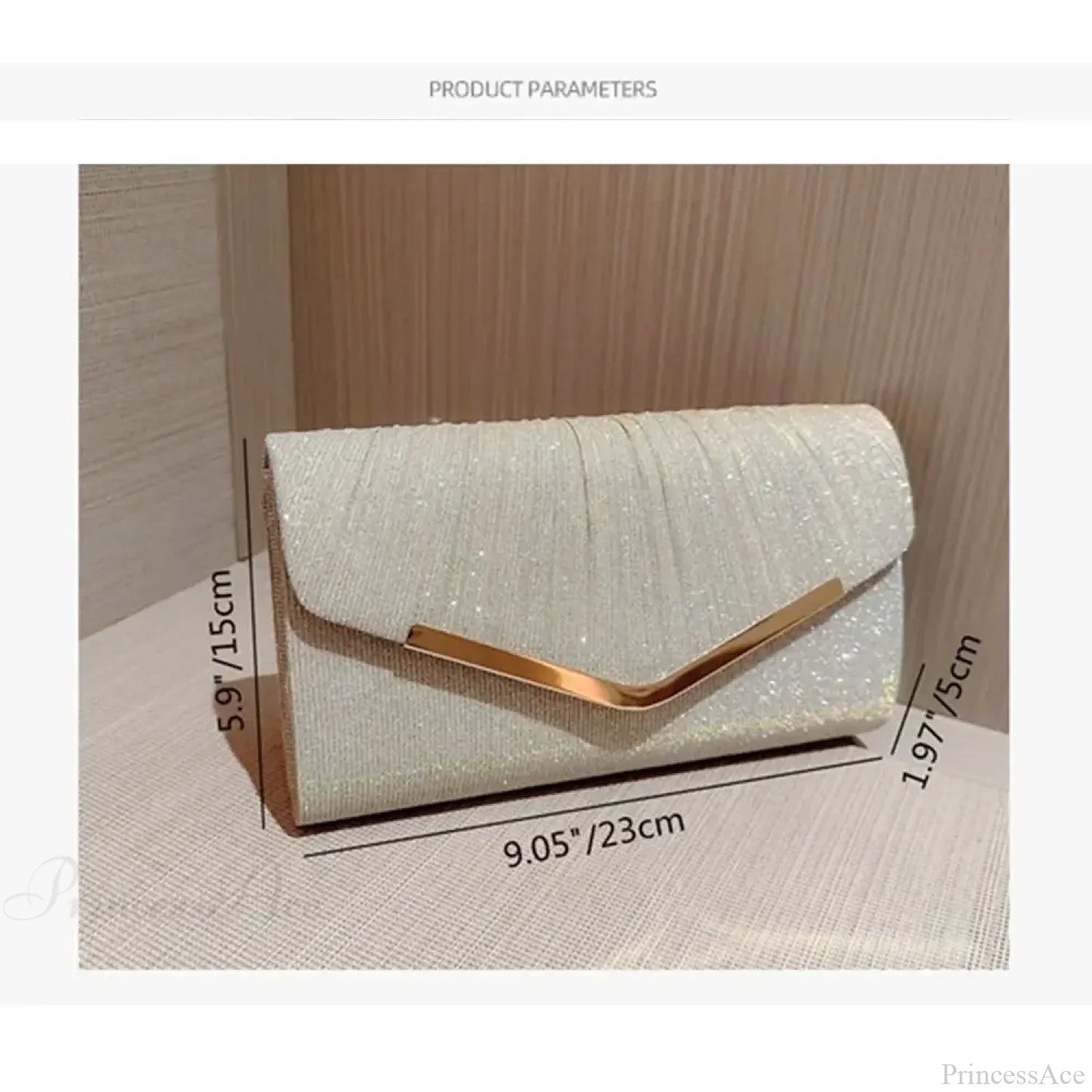 Gold Silver Elegant Banquet Clutch Shoulder Bag Purse