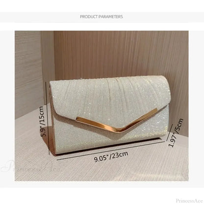 Gold Silver Elegant Banquet Clutch Shoulder Bag Purse