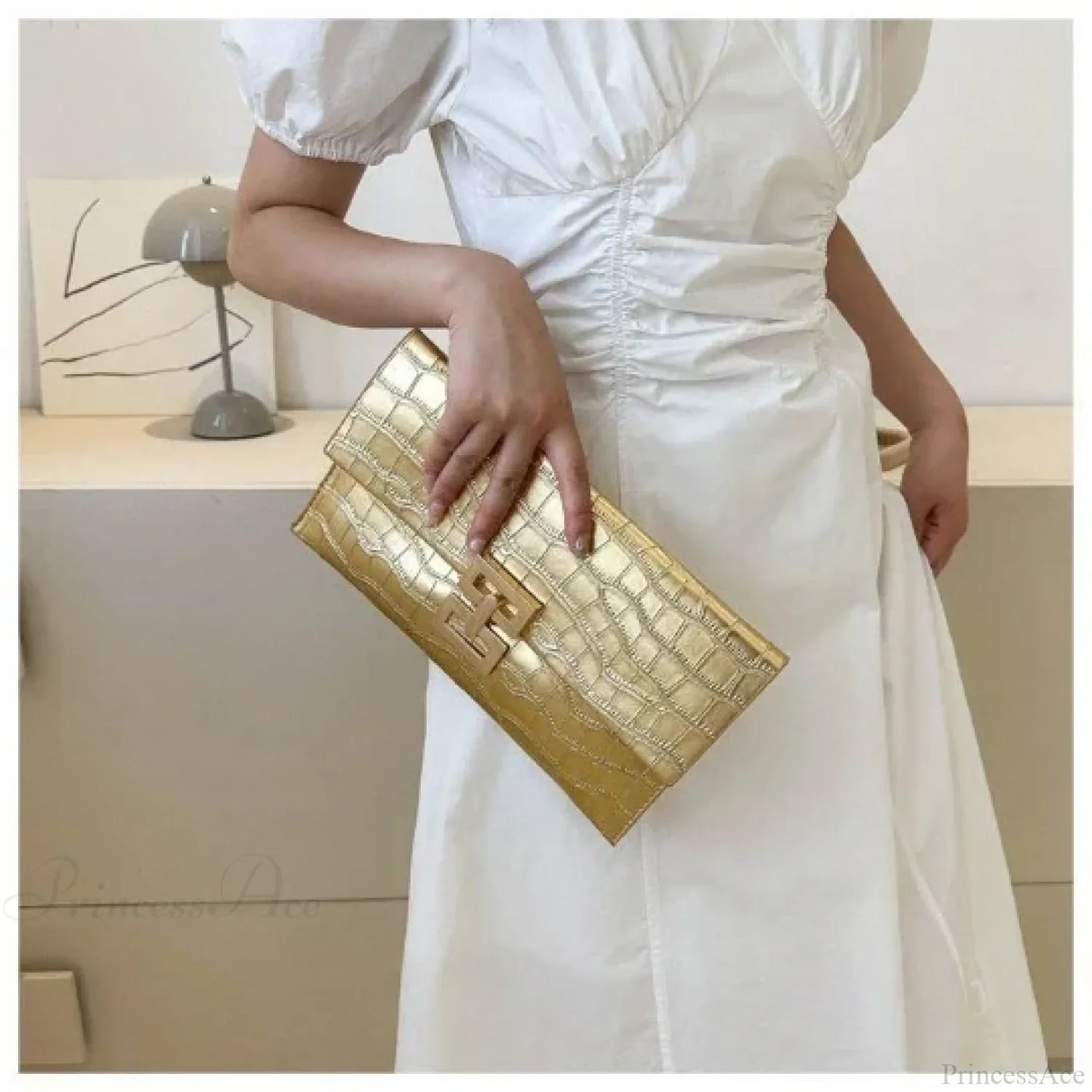 Golden Evening Clutch Wristlet