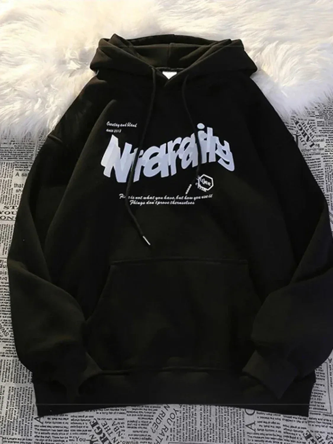 Goth Letter Print Casual Oversized Hoodie