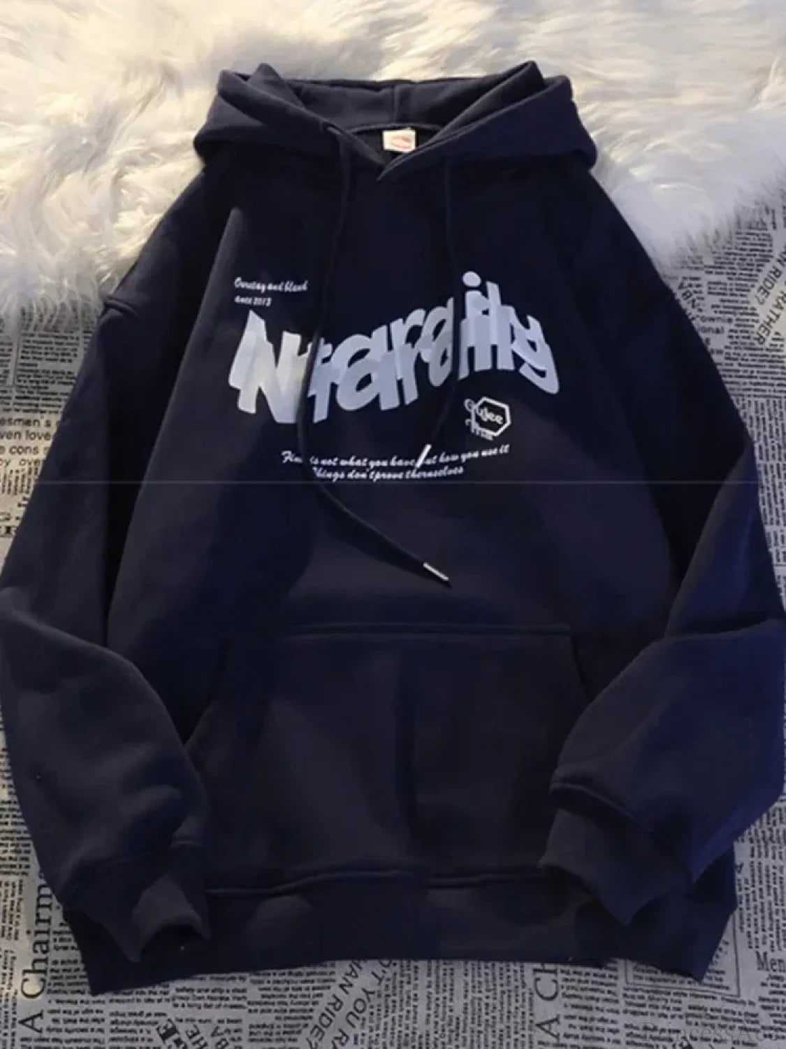Goth Letter Print Casual Oversized Hoodie