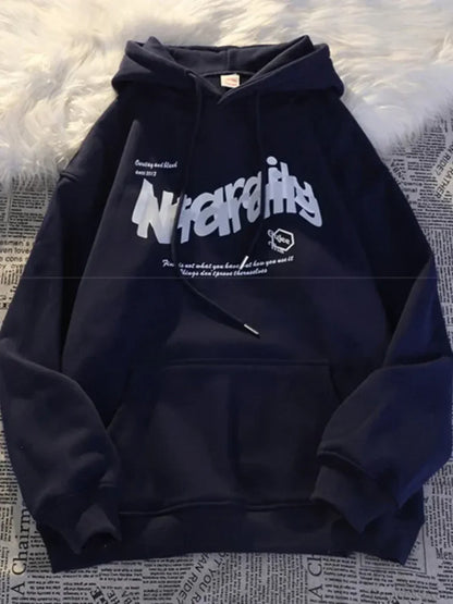 Goth Letter Print Casual Oversized Hoodie