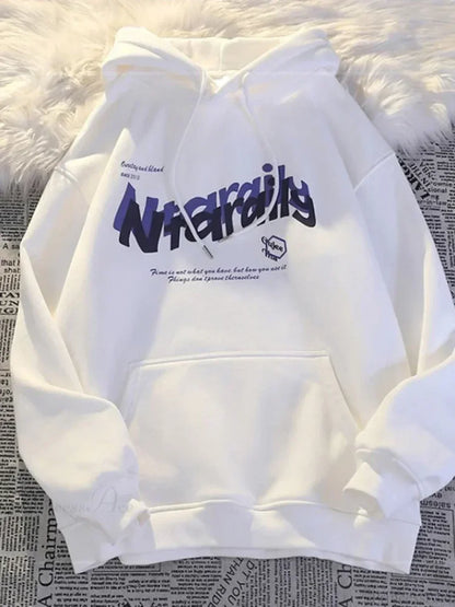 Goth Letter Print Casual Oversized Hoodie