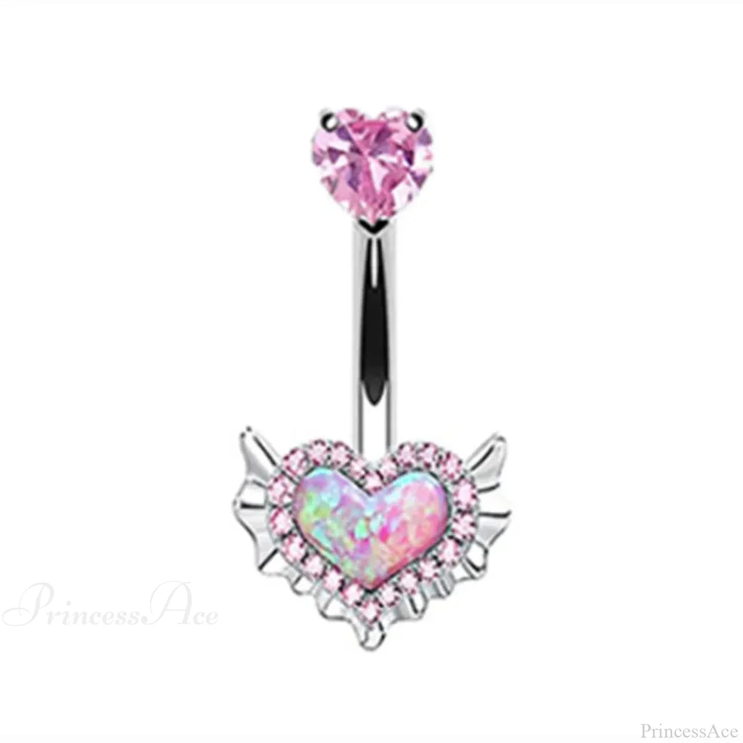 Gothic Heart Dangle Butterfly Belly Ring