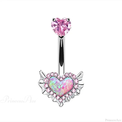 Gothic Heart Dangle Butterfly Belly Ring