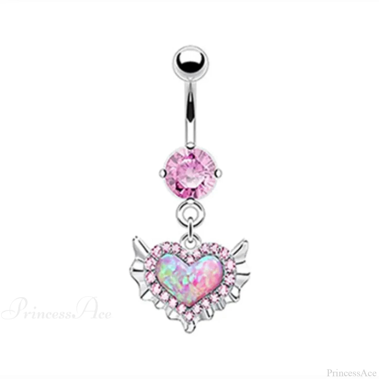 Gothic Heart Dangle Butterfly Belly Ring