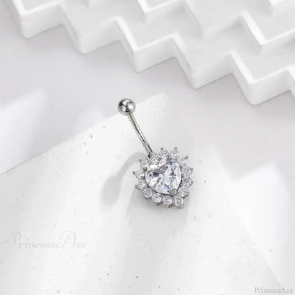 Gothic Heart Dangle Butterfly Belly Ring