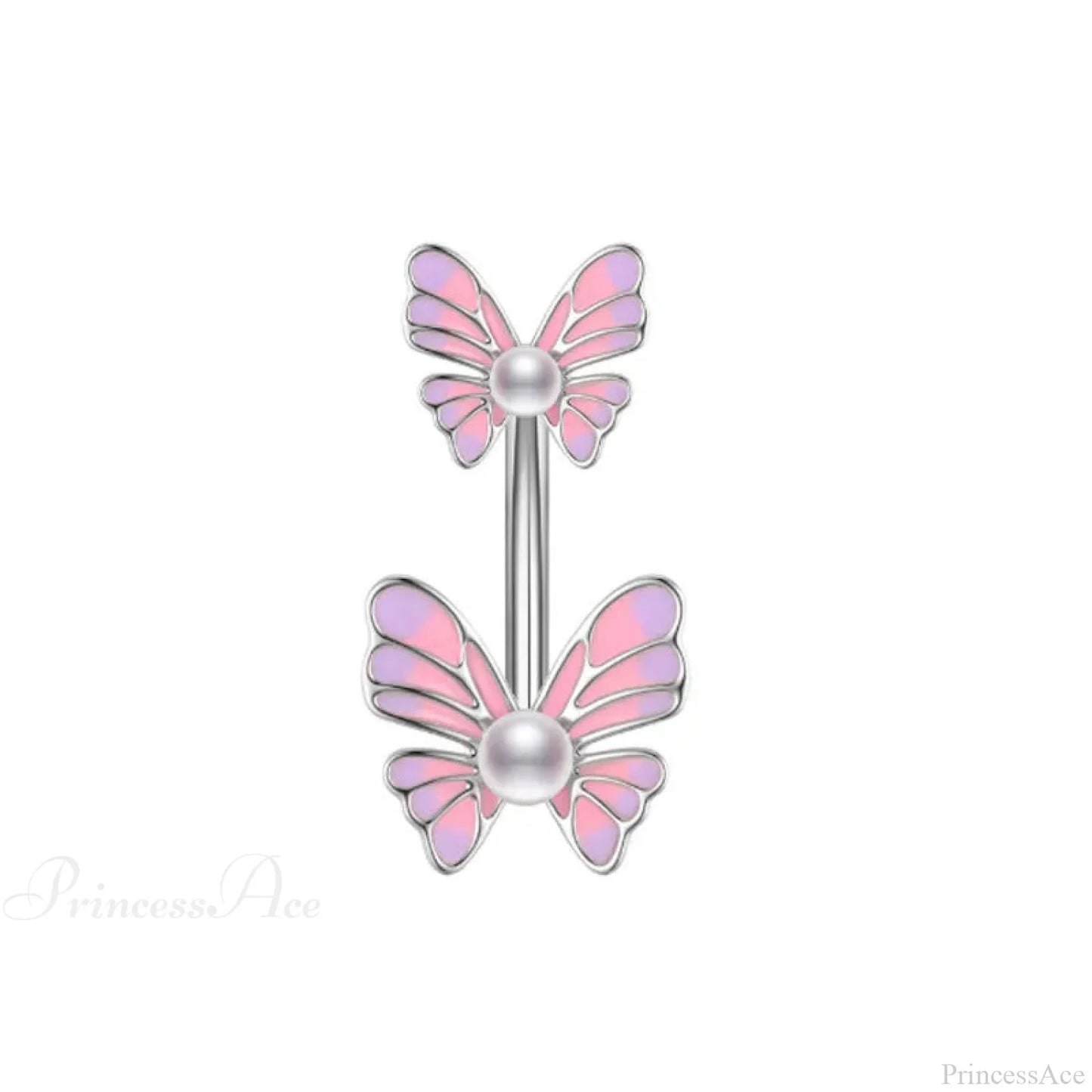 Gothic Heart Dangle Butterfly Belly Ring