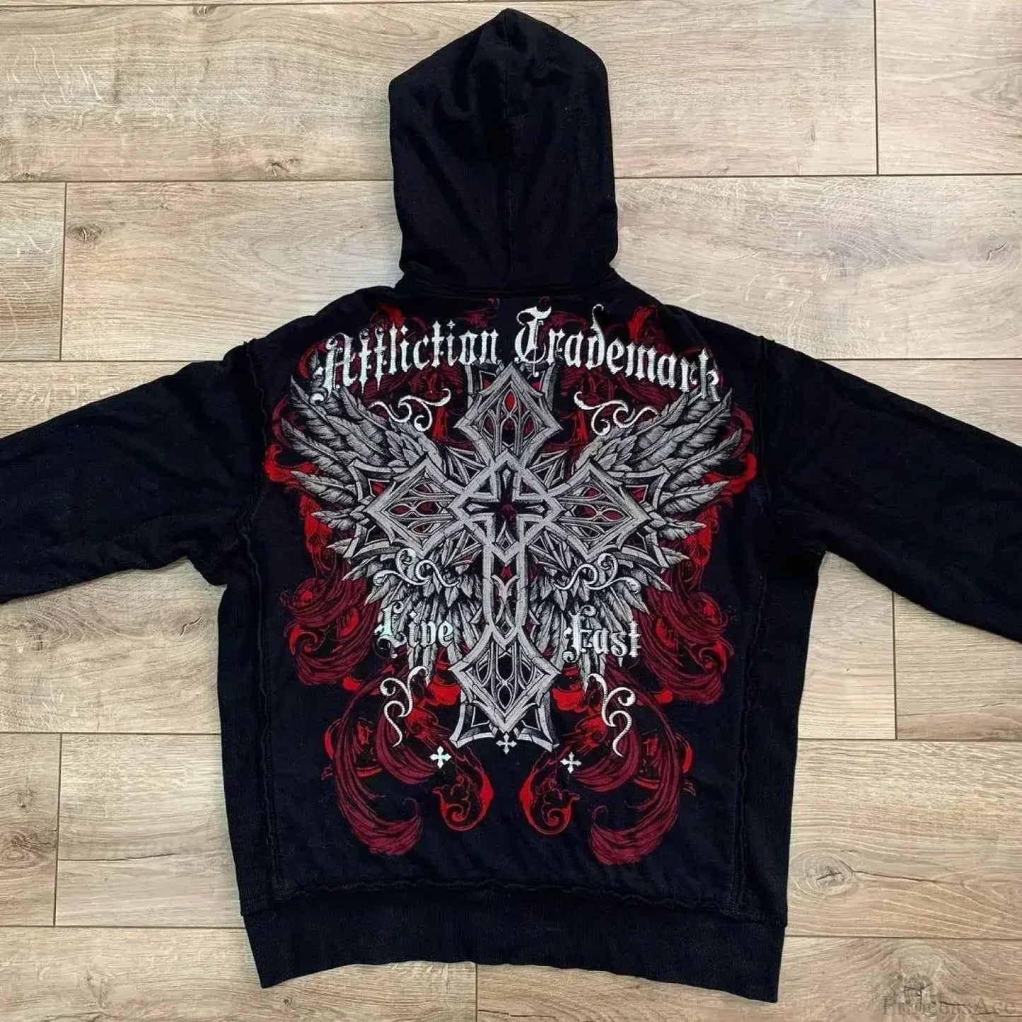 Gothic Letter Print Fall Hoodie