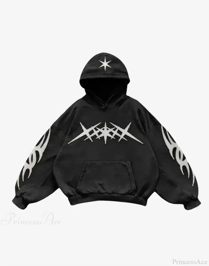 Gothic Letter Print Fall Hoodie
