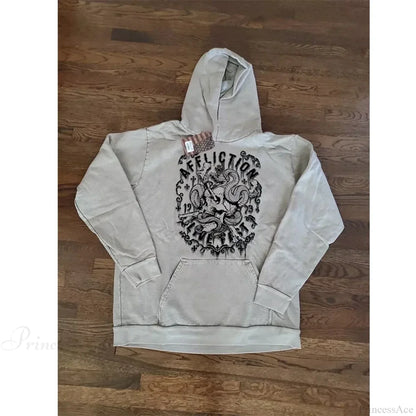Gothic Letter Print Fall Hoodie