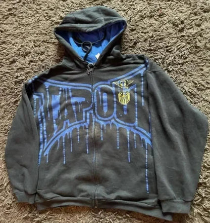 Gothic Long Sleeve Zipper Hoodie