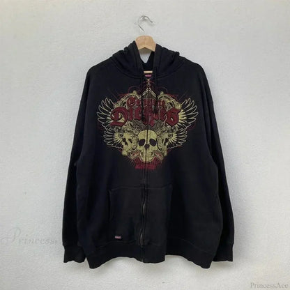 Gothic Long Sleeve Zipper Hoodie