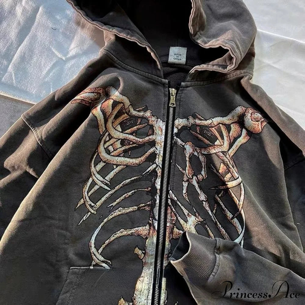 Cool Monochrome Dark Goth Hoodie