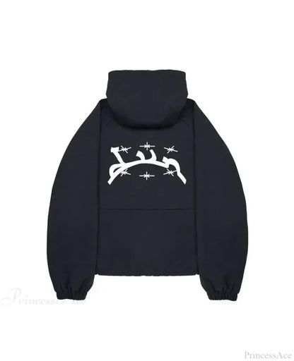 Gothic Punk Washed Zipper Hoodie