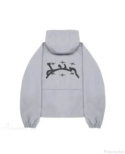 Gothic Punk Washed Zipper Hoodie