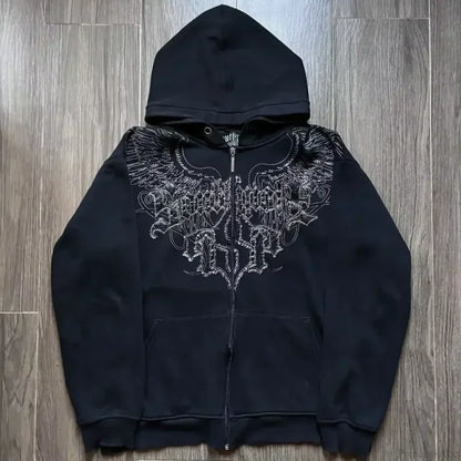 Gothic Skull Zipper Hoodie