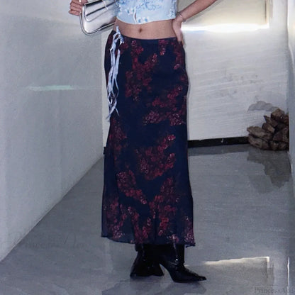 Gothic Vintage Elegant Flower Summer Fall Casual Skirt