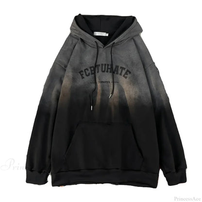 Gradient Letter Print Hip Hop Hoodie
