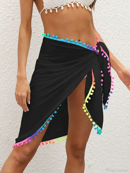 Pareo/chal de playa con borlas degradado
