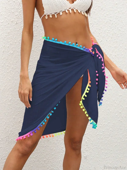 Pareo/chal de playa con borlas degradado
