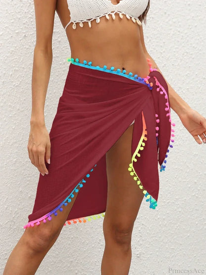 Pareo/chal de playa con borlas degradado