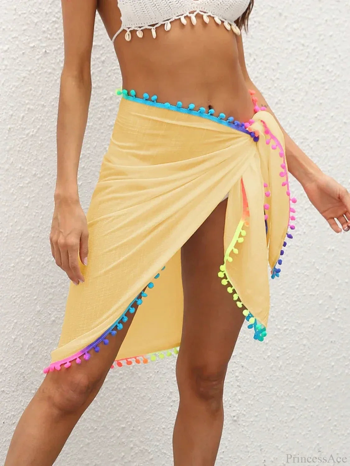 Pareo/chal de playa con borlas degradado