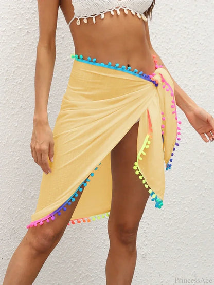 Pareo/chal de playa con borlas degradado
