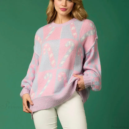 Halloween Round Neck Long Sleeve Aesthetic Gingerbread Loose Sweater